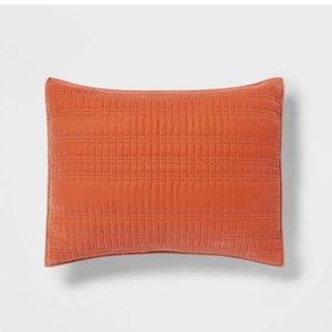 2!!!! THRESHOLD NWT lofty velvet quilt shams -terracotta/bronze -standard